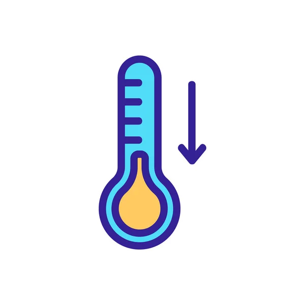 Icono Baja Temperatura Vector Signo Línea Delgada Ilustración Del Símbolo — Vector de stock