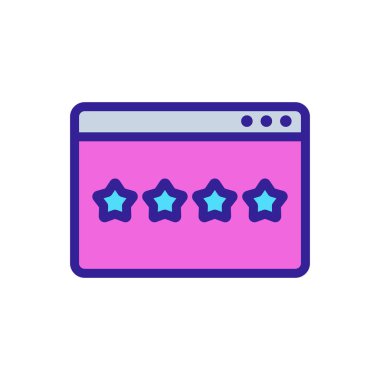 Pozitif gözden geçirme simgesi vektörü. İnce çizgi işareti. İzole edilmiş kontür sembolü gösterimi