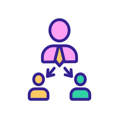 Adamım, ikon vektörünü yönlendiriyor. İnce çizgi işareti. İzole edilmiş kontür sembolü gösterimi