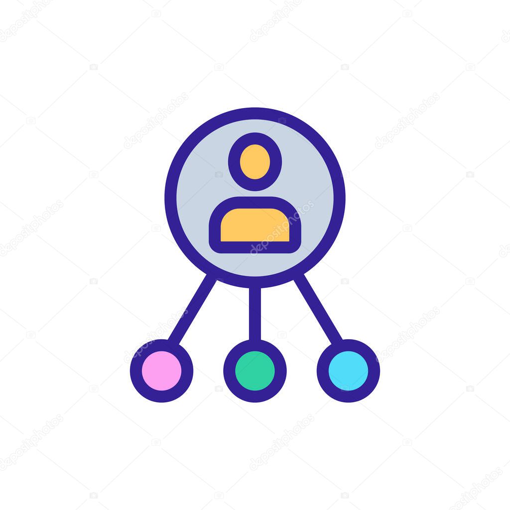 Referral system icon vector. Thin line sign. Isolated contour symbol illustration
