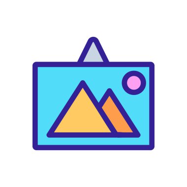 Mısır piramit ikon vektörü. İnce çizgi işareti. İzole edilmiş kontür sembolü gösterimi