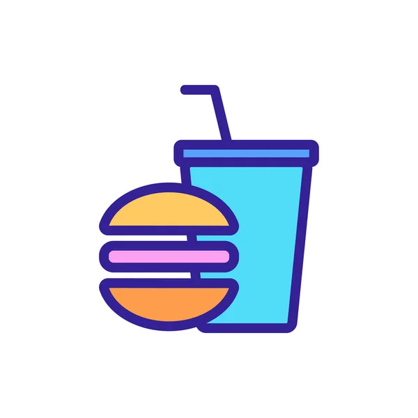 Hamburguesa Icono Del Vector Cola Signo Línea Delgada Ilustración Del — Vector de stock