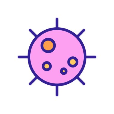 Coronavirus ikon vektörü. İnce çizgi işareti. İzole edilmiş kontür sembolü gösterimi