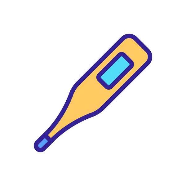 Het Thermometer Icoon Een Vector Een Dun Lijnteken Geïsoleerde Contoursymbool — Stockvector