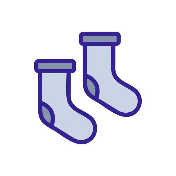 Vecteur Icône Chaussettes Chaudes Signe Fin Illustration Symbole Contour Isolé — Image vectorielle