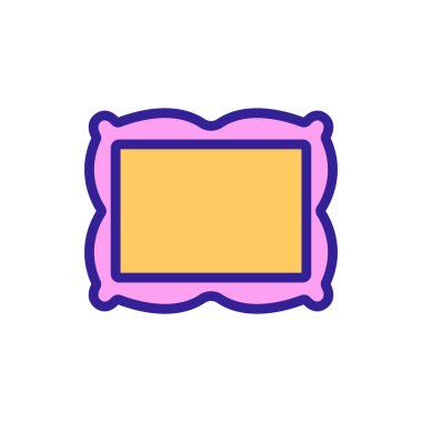 Simge vektörünün çerçevesinde resim. İnce çizgi işareti. İzole edilmiş kontür sembolü gösterimi