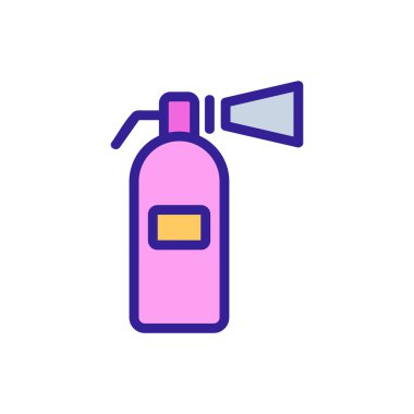 Yangın söndürme ikonu vektörü. İnce çizgi işareti. İzole edilmiş kontür sembolü gösterimi