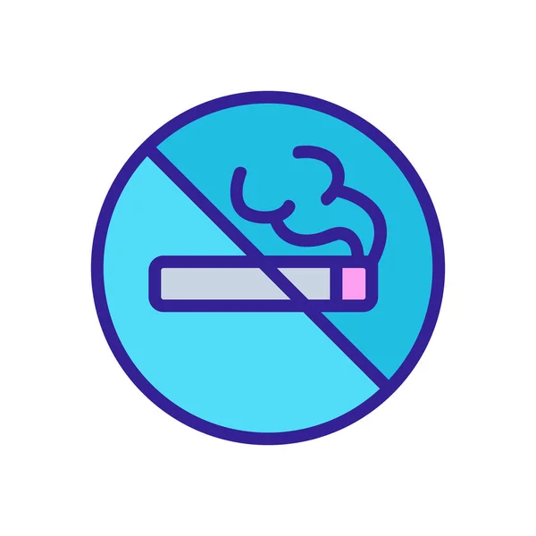 Het Verboden Een Icoon Vector Roken Een Dun Lijnteken Geïsoleerde — Stockvector