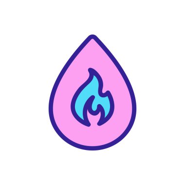 Sıvı ikon vektörünü ateşle. İnce çizgi işareti. İzole edilmiş kontür sembolü gösterimi