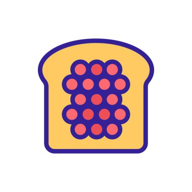 Ekmek, havyar ikonu vektörü. İnce çizgi işareti. İzole edilmiş kontür sembolü gösterimi