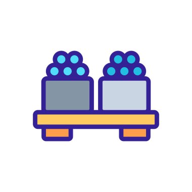 Suşi, havyar ikonu vektörü. İnce çizgi işareti. İzole edilmiş kontür sembolü gösterimi