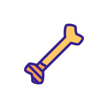 Kanser, kemik ikonu vektörü. İnce çizgi işareti. İzole edilmiş kontür sembolü gösterimi