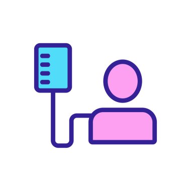 Kan bağışı ikonu vektörü. İnce çizgi işareti. İzole edilmiş kontür sembolü gösterimi