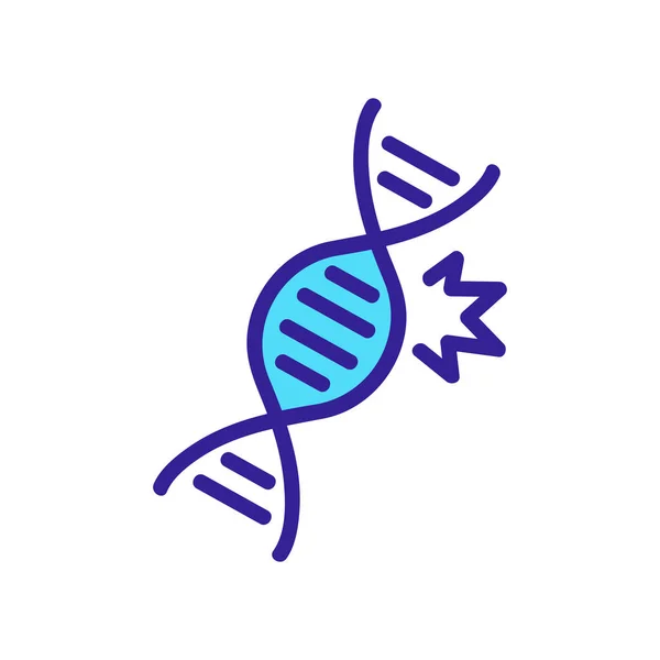 Cáncer Dna Vector Icono Signo Línea Delgada Ilustración Del Símbolo — Archivo Imágenes Vectoriales