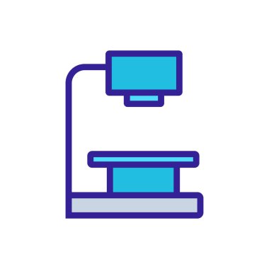 Mikroskop ikon vektörü. İnce çizgi işareti. İzole edilmiş kontür sembolü gösterimi