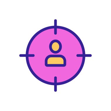 Erkek görüş simgesi vektörü. İnce çizgi işareti. İzole edilmiş kontür sembolü gösterimi