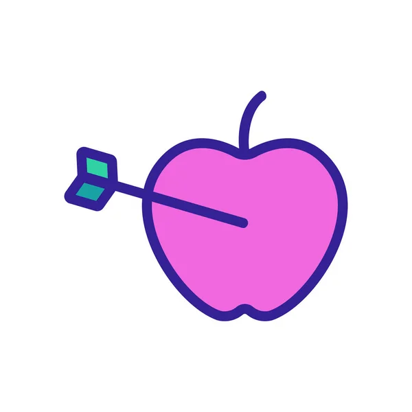 Vektor Cílové Ikony Apple Značka Tenké Čáry Izolovaný Obrysový Symbol — Stockový vektor