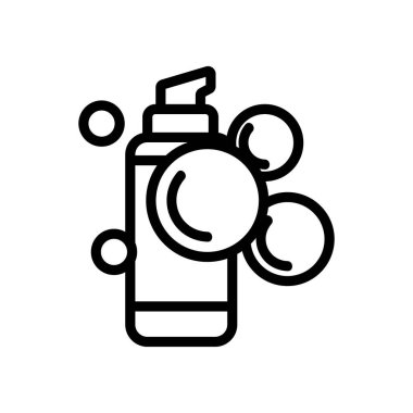 Köpük, baloncuk ikon vektörü. İnce çizgi işareti. İzole edilmiş kontür sembolü gösterimi