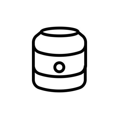 Ses kontrol ikonu vektörü. İnce çizgi işareti. İzole edilmiş kontür sembolü gösterimi