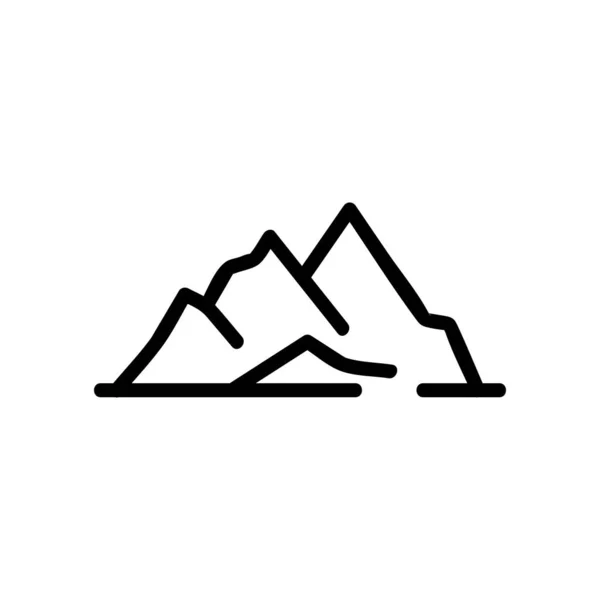 Chaîne Montagnes Icône Vecteur Signe Fin Illustration Symbole Contour Isolé — Image vectorielle