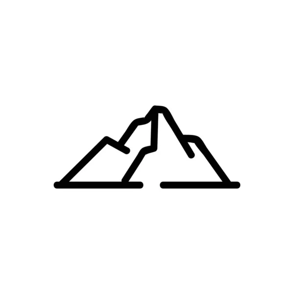 Daerah Pegunungan Ikon Vektor Tanda Garis Tipis Ilustrasi Simbol Kontur - Stok Vektor