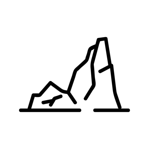 山脈のアイコン ベクトル 細い線の記号 独立した輪郭シンボルイラスト — ストックベクタ