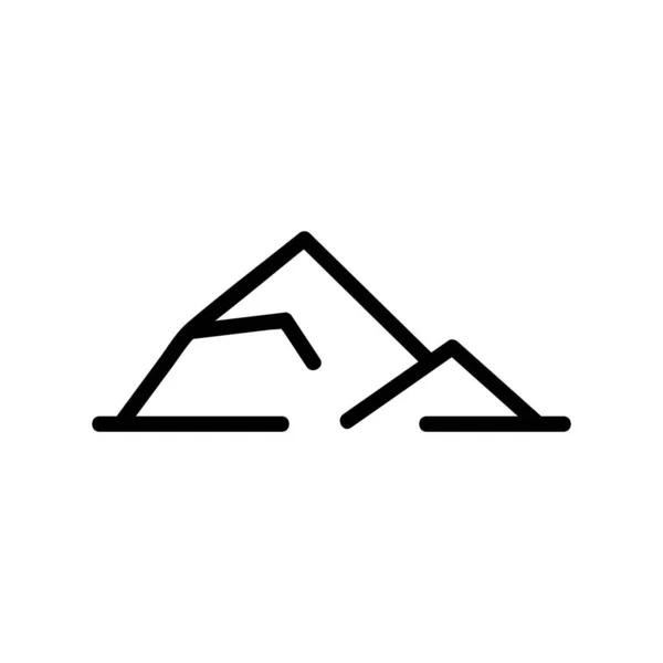 Vektor Horské Oblasti Značka Tenké Čáry Izolovaný Obrysový Symbol Ilustrace — Stockový vektor