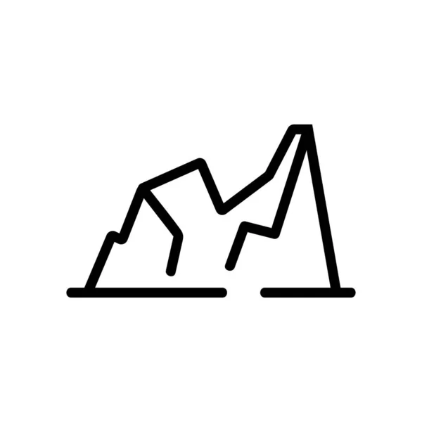 Chaîne Montagnes Icône Vecteur Signe Fin Illustration Symbole Contour Isolé — Image vectorielle