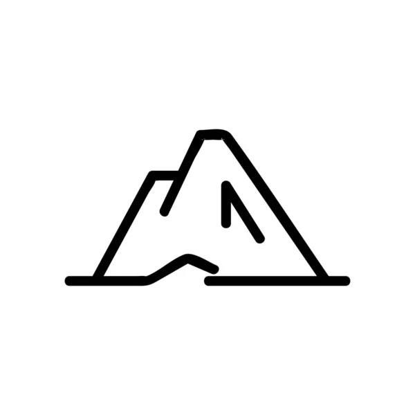 山脈のアイコン ベクトル 細い線の記号 独立した輪郭シンボルイラスト — ストックベクタ