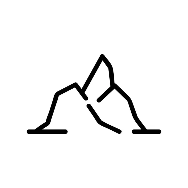 山脉图标向量 细线标志 孤立的等高线符号说明 — 图库矢量图片
