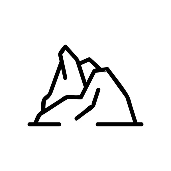 山脉图标向量 细线标志 孤立的等高线符号说明 — 图库矢量图片