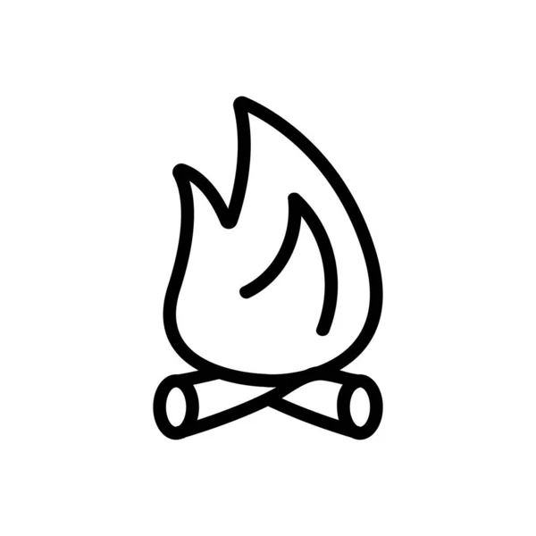 Hoguera Icono Fuego Vector Signo Línea Delgada Ilustración Del Símbolo — Vector de stock