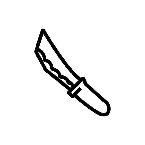 Bıçak Simgesi Vektörü Nce Çizgi Işareti Zole Edilmiş Kontür Sembolü — Stok Vektör