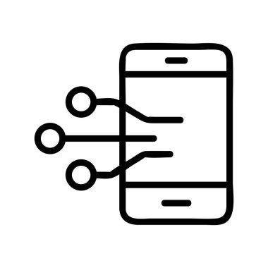 Telefon ayarlama simgesi vektörü. İnce çizgi işareti. İzole edilmiş kontür sembolü gösterimi