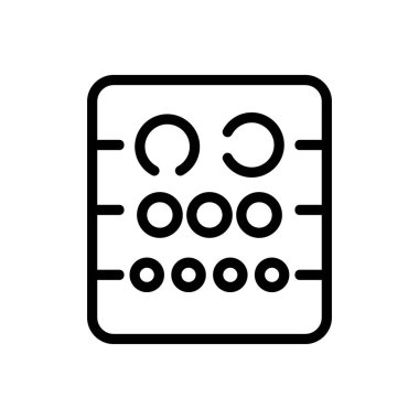 Tablo görünüm simgesi vektörünü kontrol et. İnce çizgi işareti. İzole edilmiş kontür sembolü gösterimi