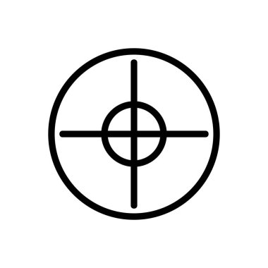 hedef simge vektörü. İnce çizgi işareti. izole edilmiş sınır sembolü çizimi