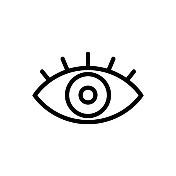 Eye Icon Vector Thin Line Sign Isolated Contour Symbol Illustration — Stock Vector