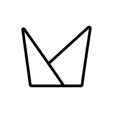 Kağıt peçete vektör simgesi. İnce çizgi işareti. İzole edilmiş kontür sembolü gösterimi