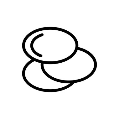 Kağıt peçete vektör simgesi. İnce çizgi işareti. İzole edilmiş kontür sembolü gösterimi