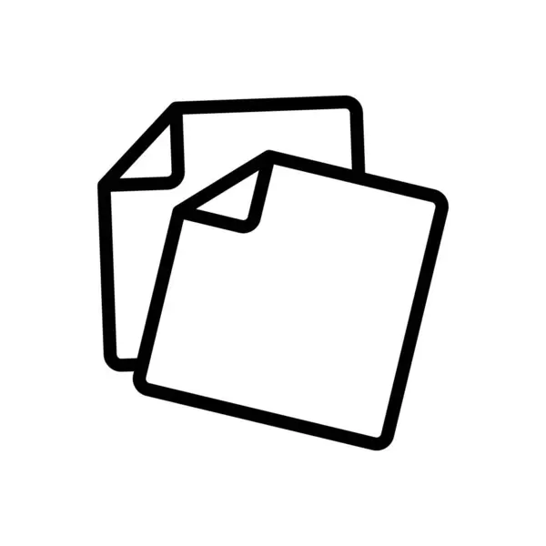 Ikona Papírového Ubrousku Značka Tenké Čáry Izolovaný Obrysový Symbol Ilustrace — Stockový vektor