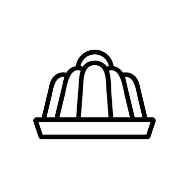 Lezzetli Jelly vektör simgesi. İnce çizgi işareti. İzole edilmiş kontür sembolü gösterimi