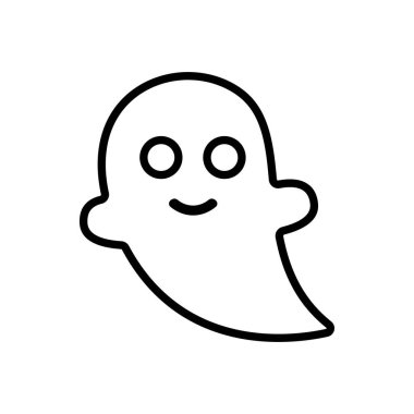 Hayalet ikon vektörü. İnce çizgi işareti. İzole edilmiş kontür sembolü gösterimi
