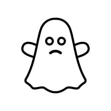 Hayalet ikon vektörü. İnce çizgi işareti. İzole edilmiş kontür sembolü gösterimi