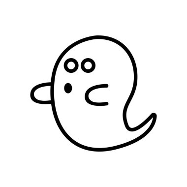 Hayalet ikon vektörü. İnce çizgi işareti. İzole edilmiş kontür sembolü gösterimi