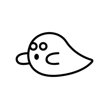 Hayalet ikon vektörü. İnce çizgi işareti. İzole edilmiş kontür sembolü gösterimi