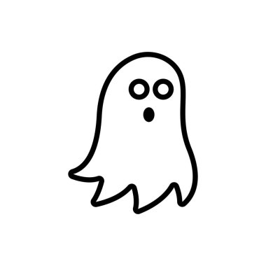 Hayalet ikon vektörü. İnce çizgi işareti. İzole edilmiş kontür sembolü gösterimi