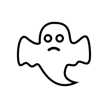 Hayalet ikon vektörü. İnce çizgi işareti. İzole edilmiş kontür sembolü gösterimi