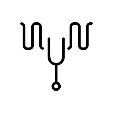 Titreşim ses simgesi vektörü. İnce çizgi işareti. İzole edilmiş kontür sembolü gösterimi