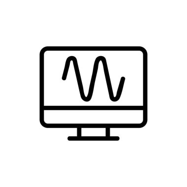 Ses akustik ikon vektörü. İnce çizgi işareti. İzole edilmiş kontür sembolü gösterimi