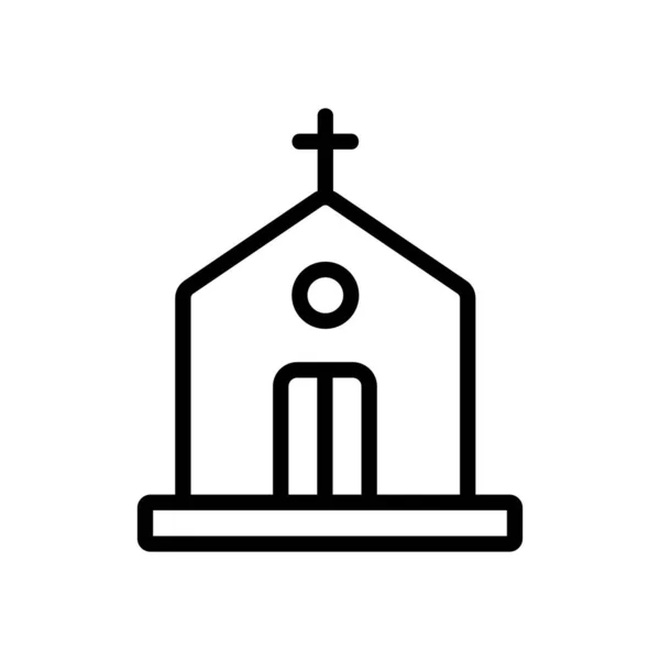 Церковный Вектор Знак Тонкой Линии Изолированная Контурная Иллюстрация — стоковый вектор